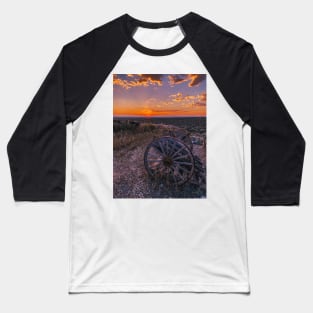 Old Wooden Wheels Left Behind on a Trail Baseball T-Shirt